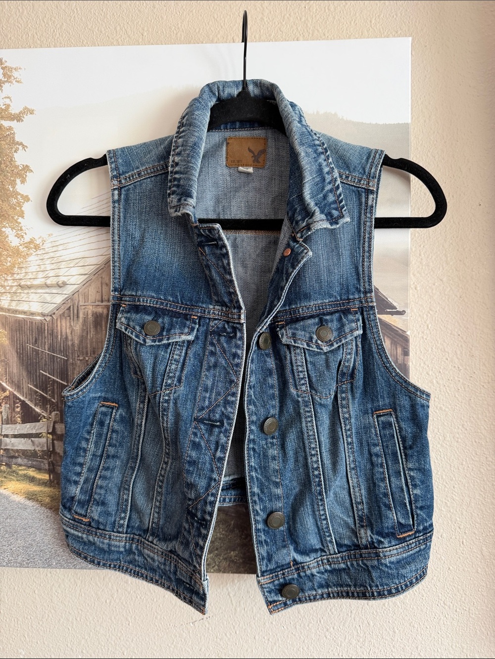 American Eagle denim vest